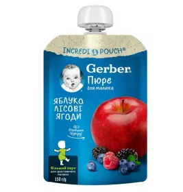 Пюре Gerber Яблоко Лесные ягоды 150г (пауч)