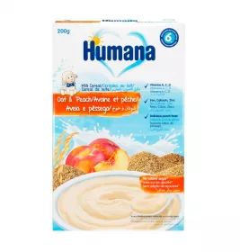 *Каша Humana молочная Овсяная с персиком 200г