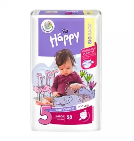 *Подгузники Happy BABY Junior 12-25 кг №1 (58)