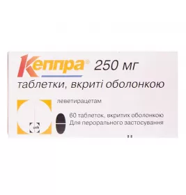 Кеппра таблетки по 250 мг 60 шт. (10х6)