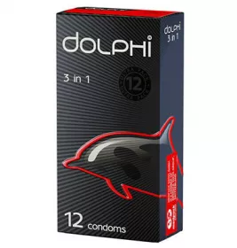 *Презервативы Dolphi Три в одном с точками и ребрами №12