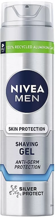 *NIVEA 81358 For men гель д/бритья Серебряная защита 200мл