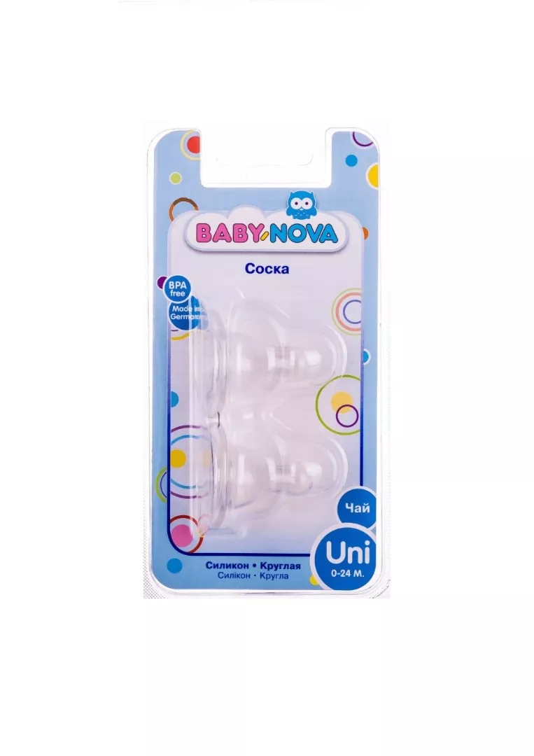 *Соска Baby-nova 12210 для бутылочек с широким горлом для чая р. 1