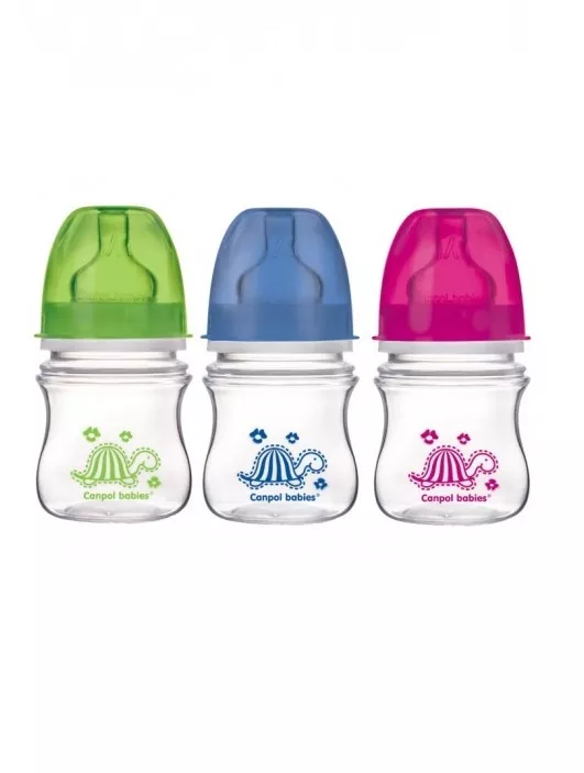 *Бутылочка Canpol с широким отверстием антиколиковая Easystart - Цветные зверята 35/205 120 мл