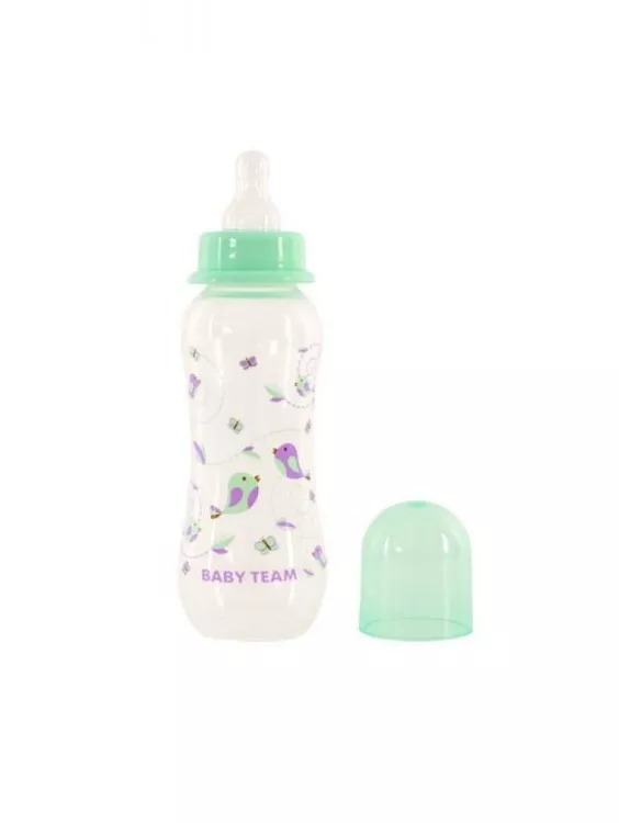Бутылочка Baby Team 1121 с талией и силиконовой соской, 250 мл