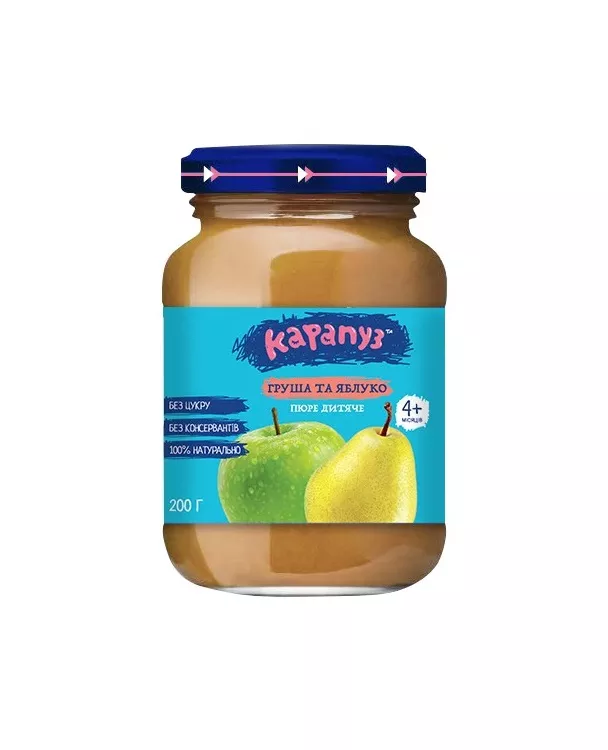 *Пюре Карапуз груша-яблоко 200г