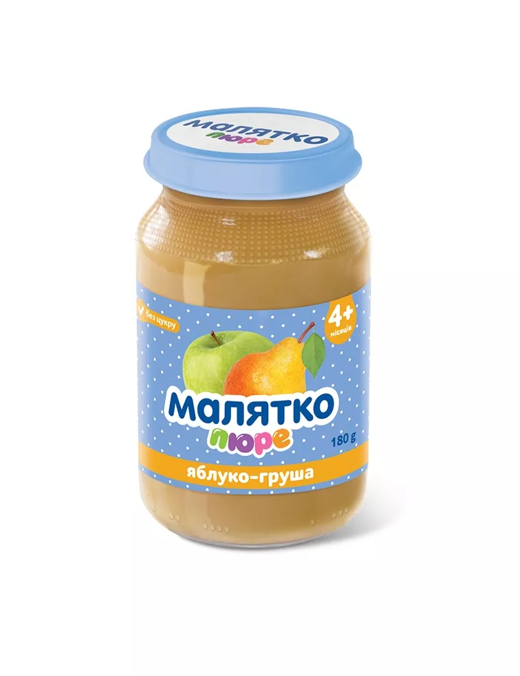 Пюре Малятко груша-яблоко стекло 180 г
