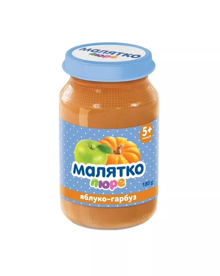 Пюре Малятко тыква-яблоко стекло 180 г