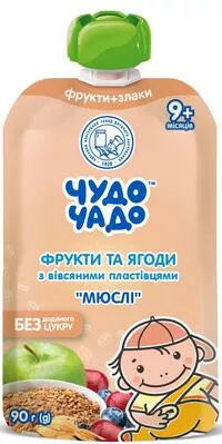 *Пюре Чудо-Чадо Мюсли фруктово-ягодные 90г (пауч)