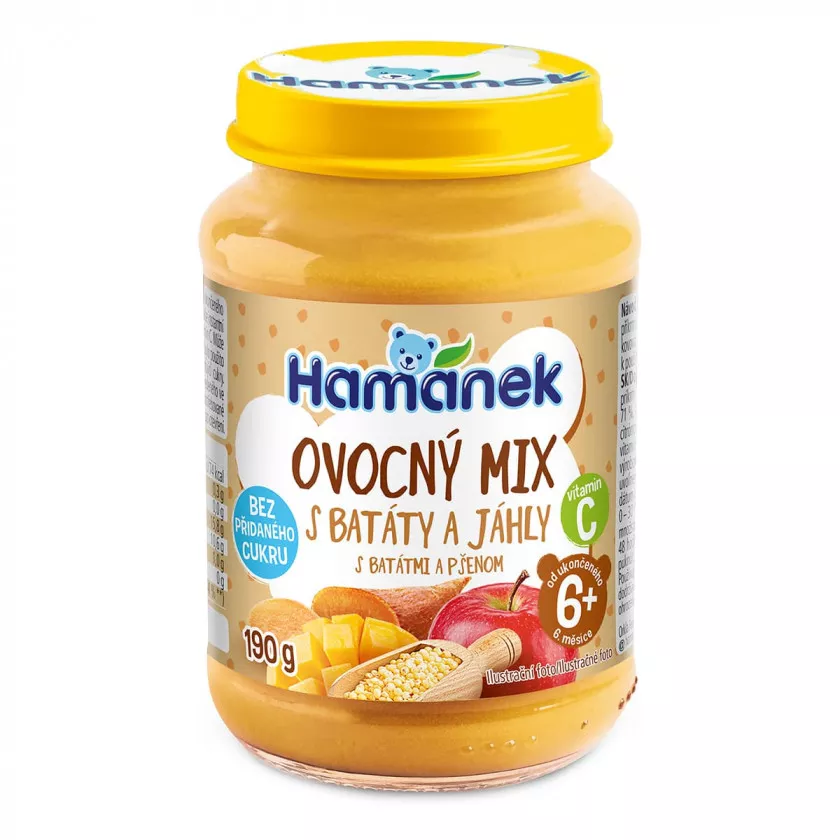 *Пюре Hamanek Фруктовый микс с бататом и пшеницей 190г