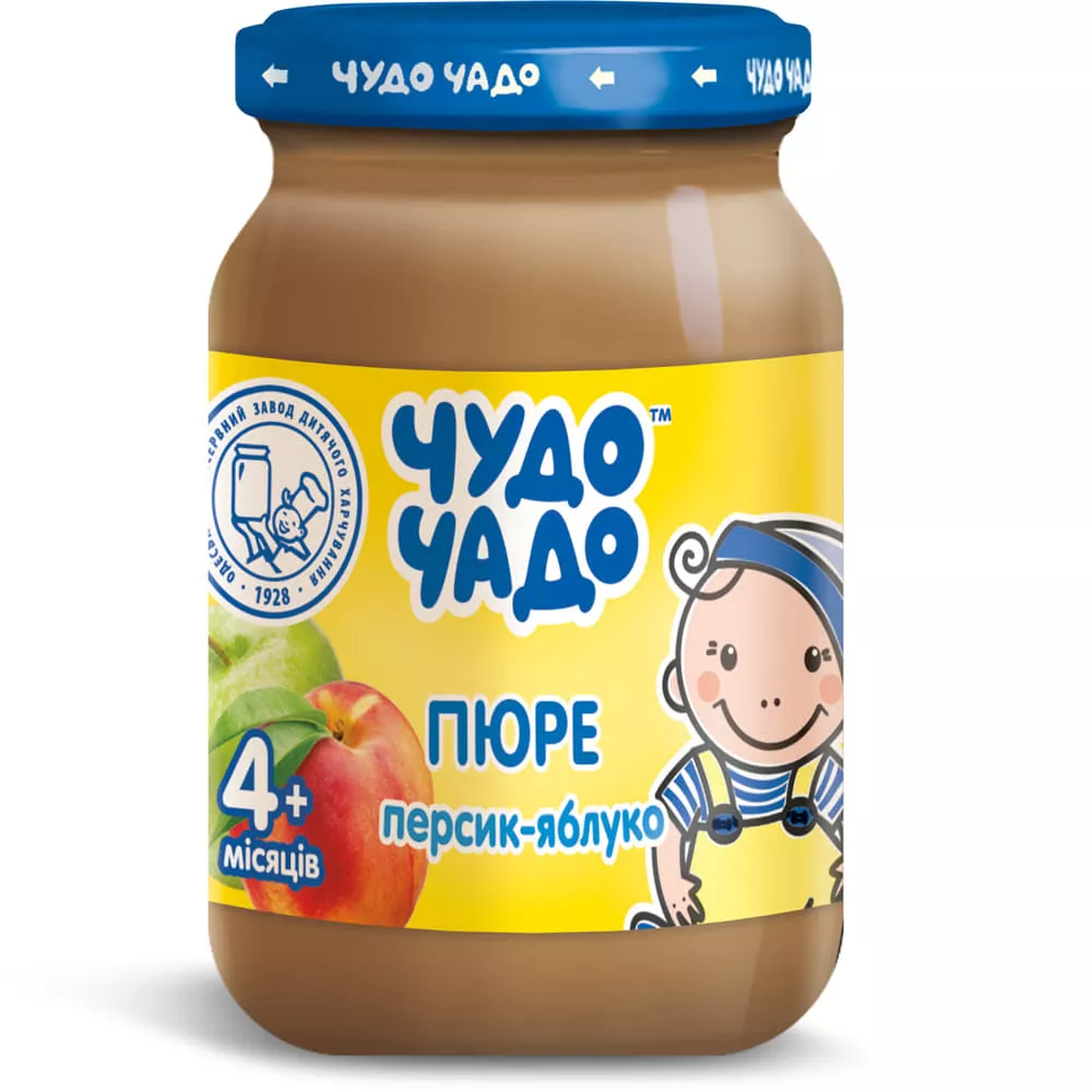 Пюре Чудо-чадо из персиков и яблок с сахаром 170 г