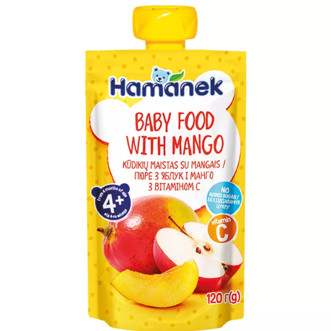 Пюре Hamanek яблоко и манго  120 г (пауч)