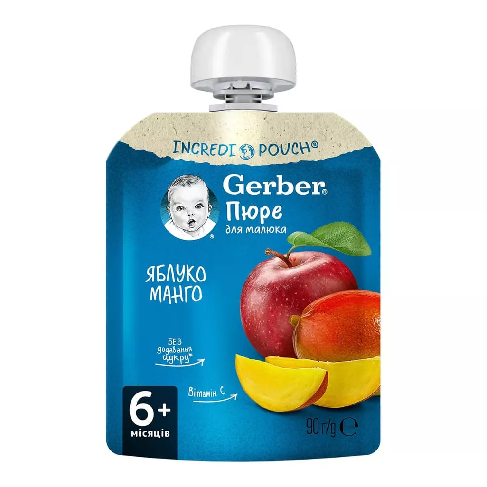 Пюре Gerber Яблоко и манго 90 г (пауч)