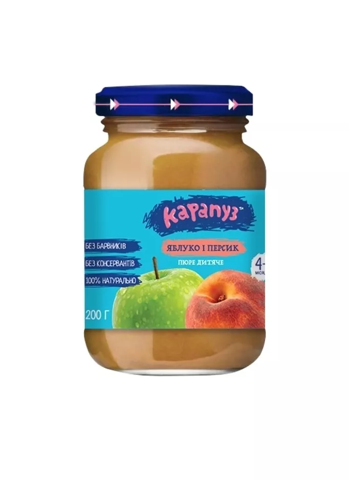 *Пюре Карапуз яблоко-персик 200г
