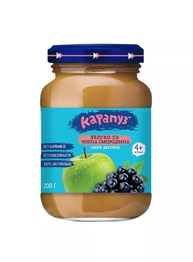 *Пюре Карапуз яблоко-черная смородина 200г