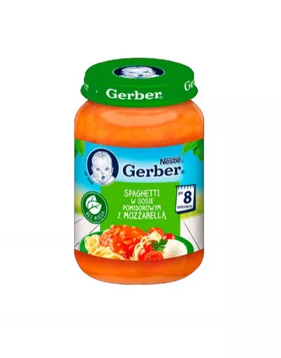*Рагу Gerber овощное со спагетти и сыром моцарелла в томатном соусе 190г