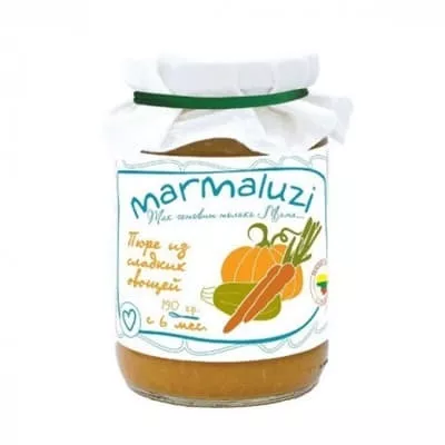 *Пюре Marmaluzi из сладких овощей стекло 190 г
