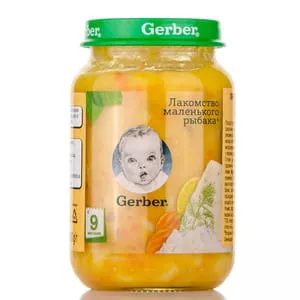 *Пюре Gerber Обед маленького рыболова Рис Сайда 190г