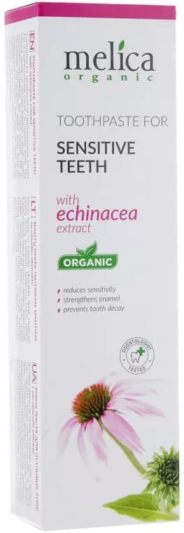 *Зубная паста Melica Organic Для чувствительных зубов c экстрактом эхинацеи 100 мл