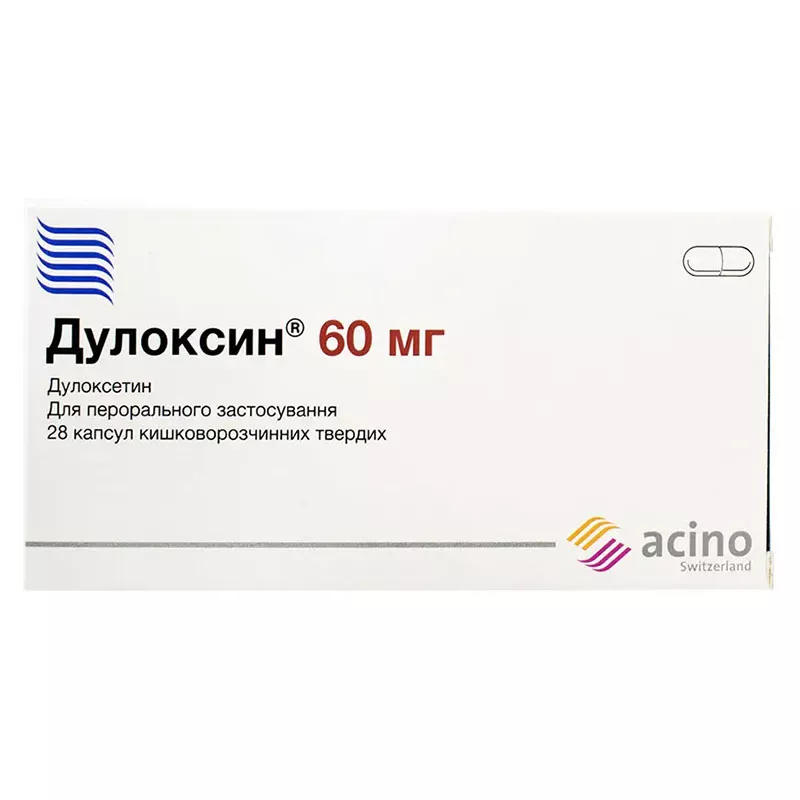 Дулоксин капсулы по 60 мг 28 шт. (7х4)
