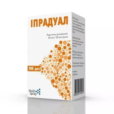 Ипрадуал аэрозоль 20 мкг/50 мкг по 200 доз в баллоне