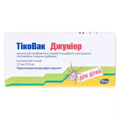 Тиковак Джуниор вакцина для детей 1,2 мкг/0,25 мл 1 доза в шприце 1 шт.