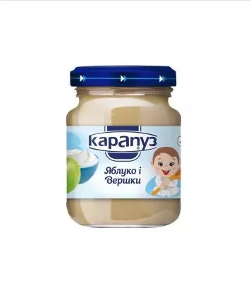 *Пюре Карапуз яблоко со сливками 125г