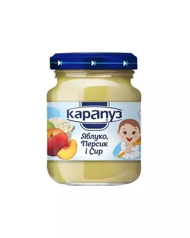 *Пюре Карапуз яблоко-персик с творогом 125г