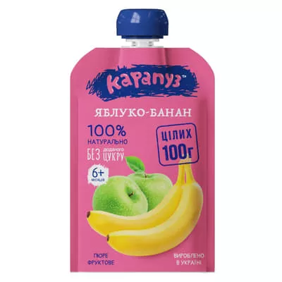 *Пюре Карапуз яблоко-банан 110г пауч