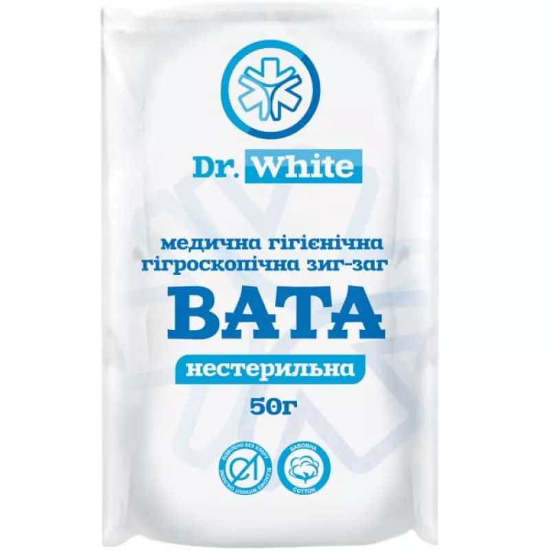 *Вата Dr.White н/ст. 50г зиг-заг