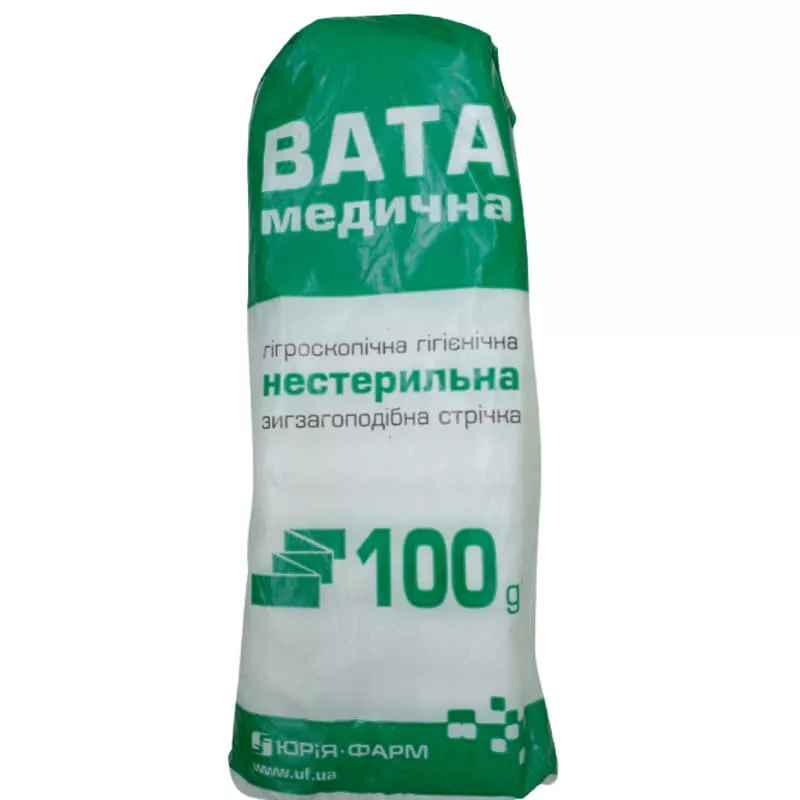 *Вата Юрия-фарм н/стер. 100 г №1 зиг-заг
