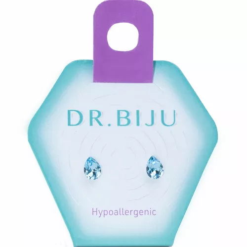 Сережки Dr.Biju Изысканная груша 6,2мм Аква Богемика