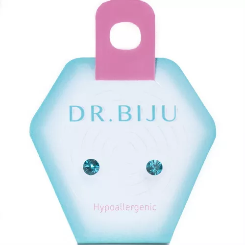 Сережки Dr.Biju Сириус 4,0мм Голубой цирконий