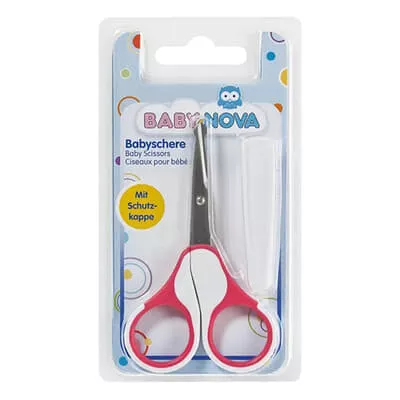Ножницы Baby-nova 33338-1 безопасные с колпачком розовые