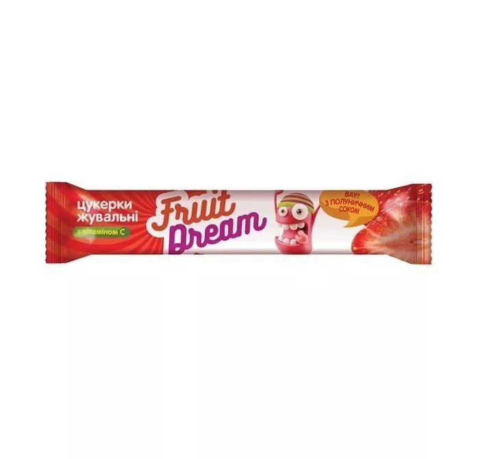 *Конфеты Fruit Dream жеват. с клубничным соком + вит С 15г