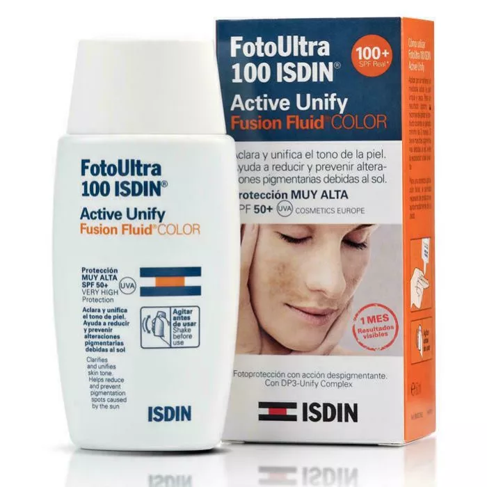 *Флюид ISDIN ACTIVE UNIFY COLOR тональныйй выравнивает тон кожи, предотв. пигментацию SPF50 50мл