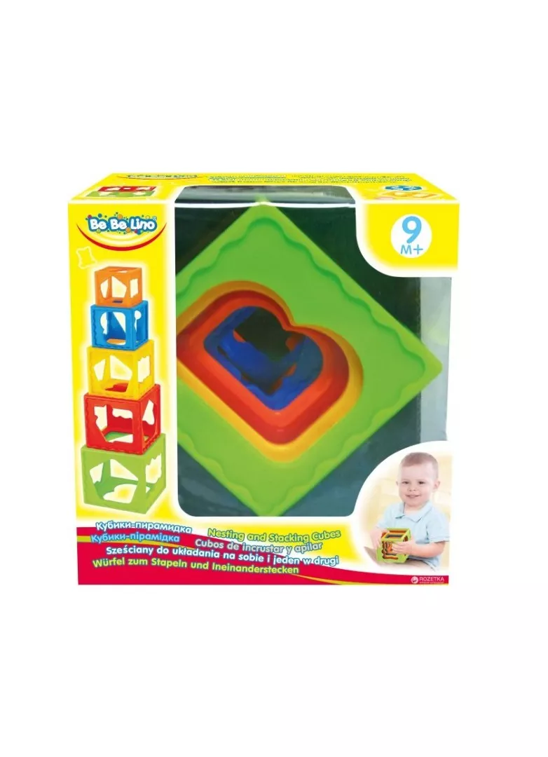*Игрушка Бебелино Кубики-пирамидка 9+ месяцев