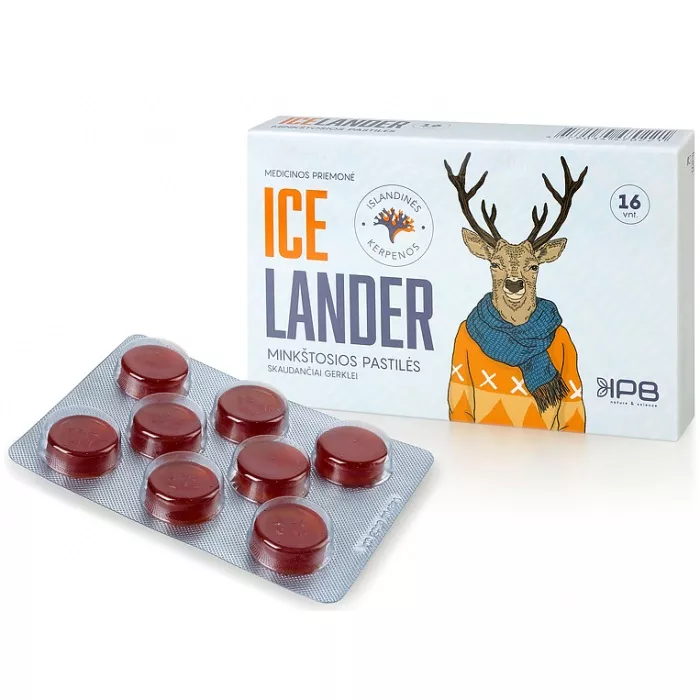 *Исландские пастилки от кашля IceLander №16
