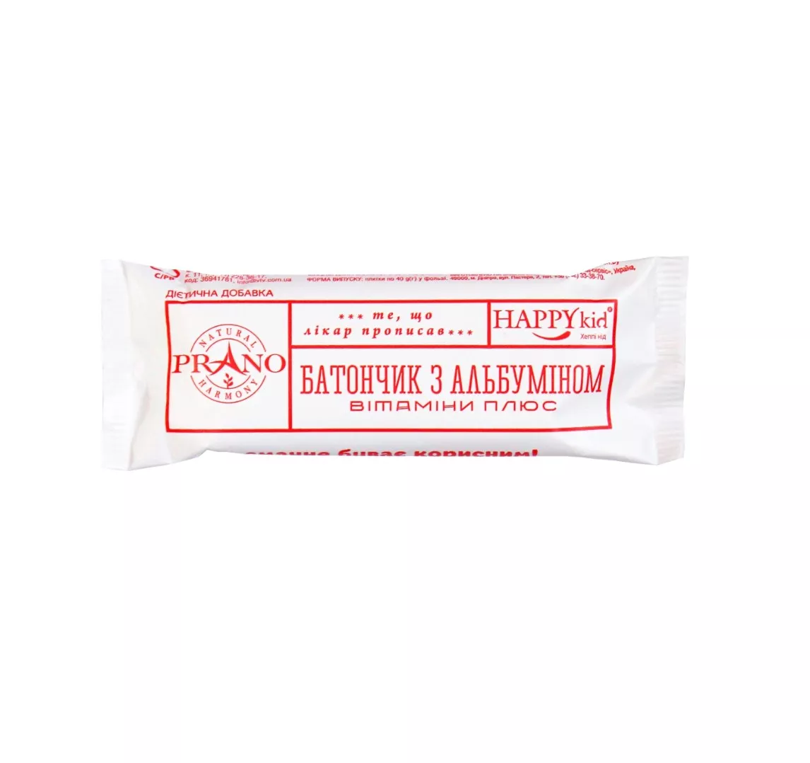 *Батончик с альбумином PRANO витамины плюс 40г