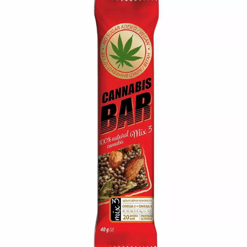 Батончик-мюсли Cannabis Bar с орехами и семенами каннабиса 40г