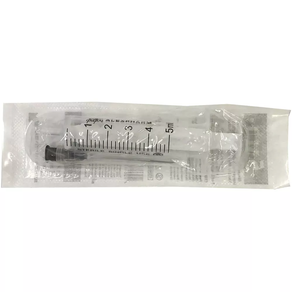 *Шприц 2-х комп. с 1-й иглой 22G (0,7х40мм) 5мл №1 Alexpharm