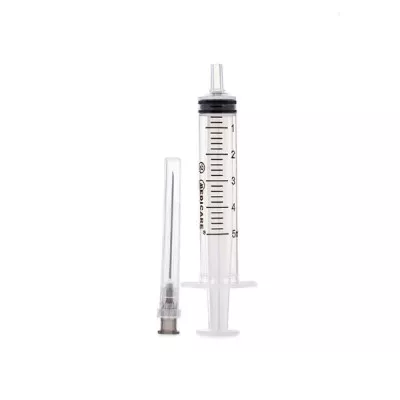 *Шприц Luer Slip 2-х комп. с 1-й иглой 22G (0.7х38мм) 5мл №1 Medicare