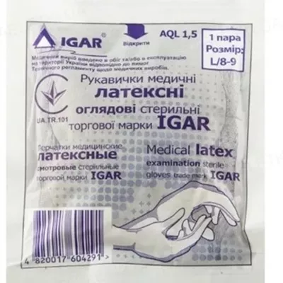 *Перчатки Igar стерил. смотров. р.L пара
