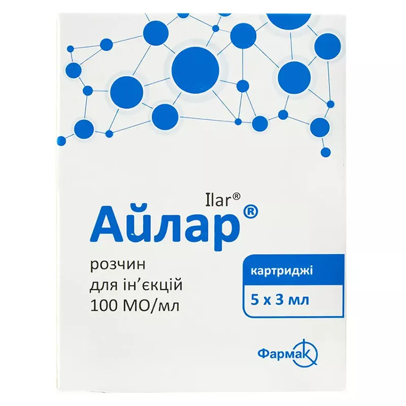 Айлар раствор для инъекций 100 МЕ/мл по 3 мл в картридже 5 шт.