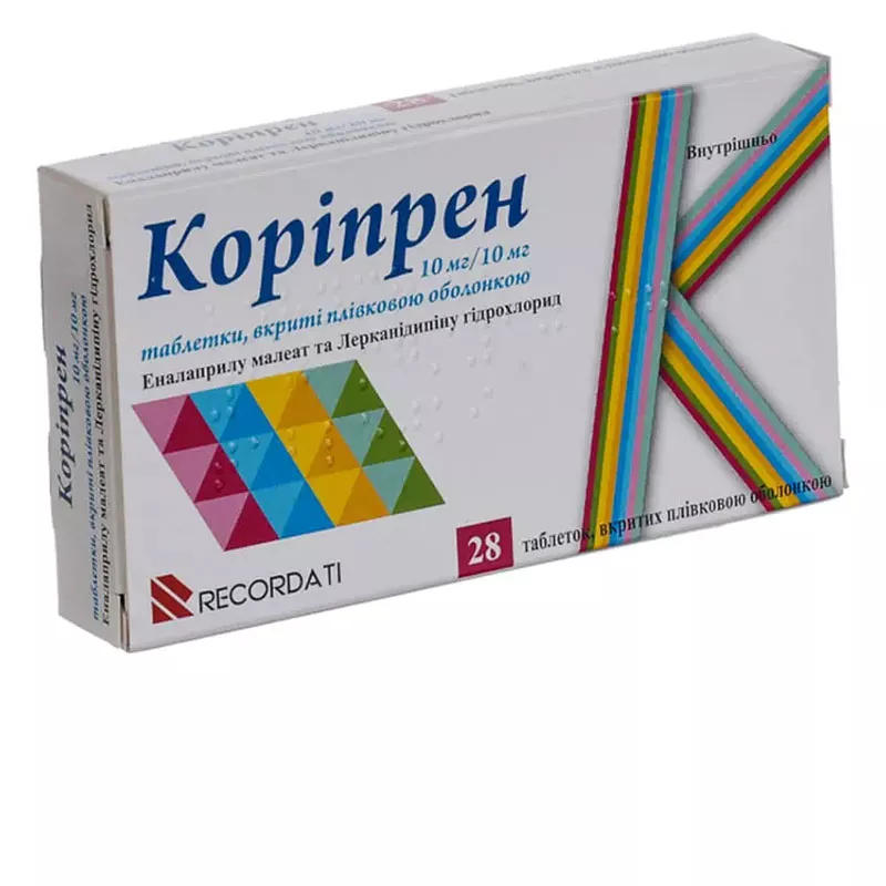 Корипрен 10 мг/10 мг таблетки по 10 мг/10 мг 28 шт. (14х2)