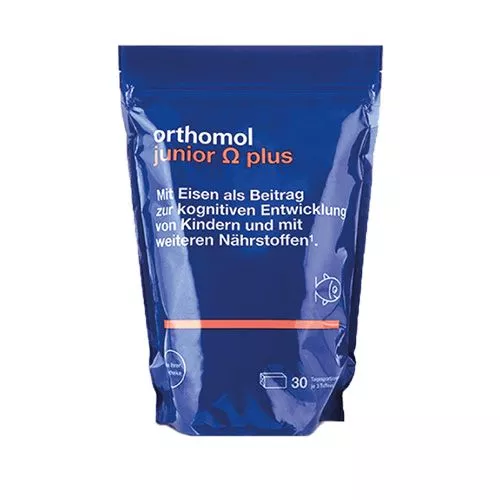 Витамины Ортомол Junior Omega Plus жев.ириски 30дней (мозговая активность ребенка)
