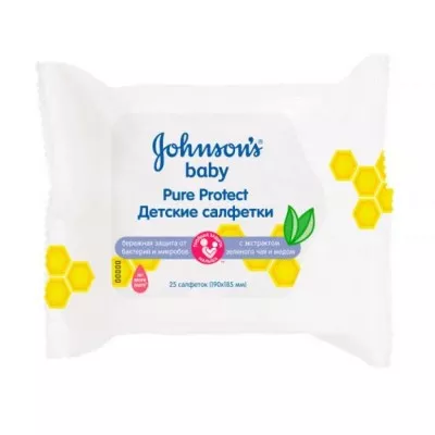 *Салфетки влажные Jonsons baby Pure Protect/для маленьких непосед №25