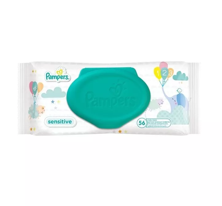 *Салфетки влажные Pampers Sensitive №56