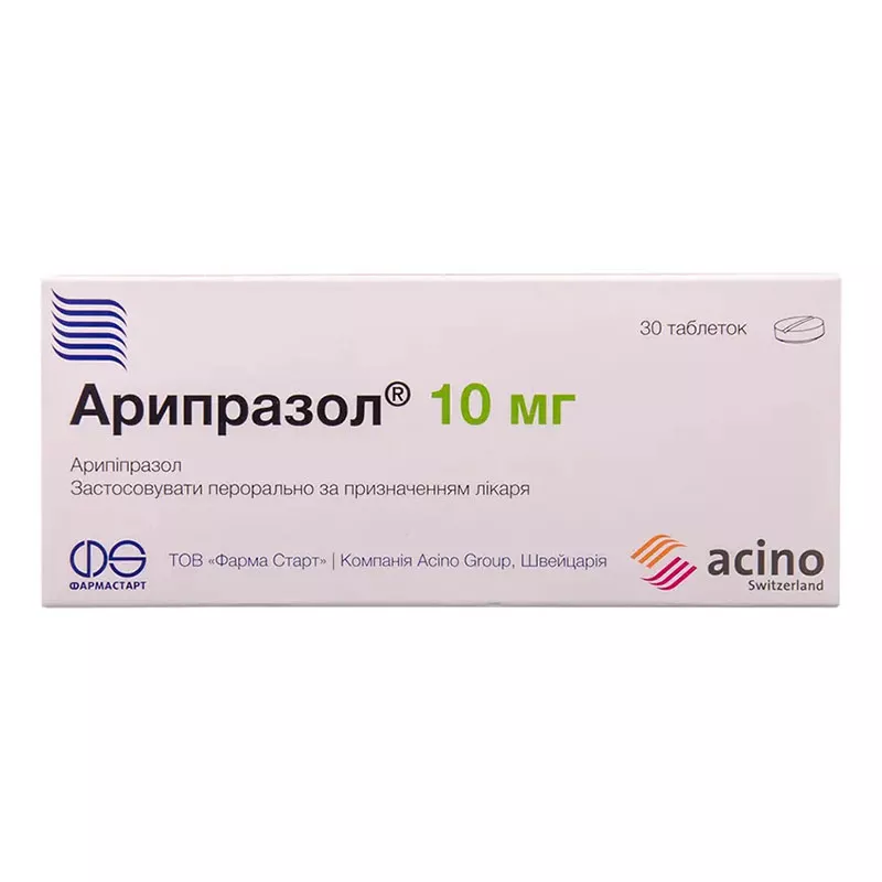 Арипразол таблетки по 10 мг 30 шт. (10х3)