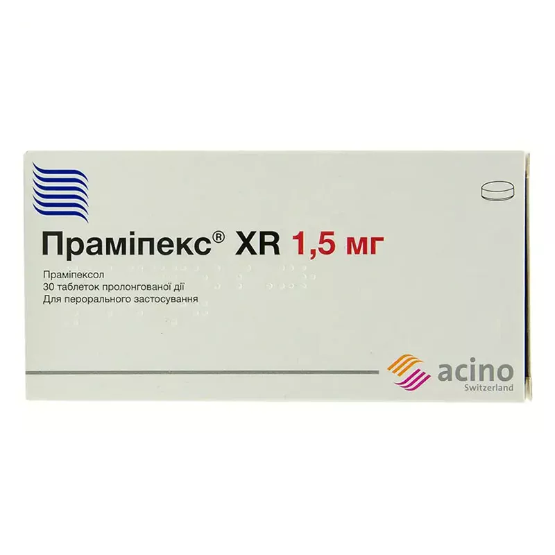 Прамипекс XR таблетки по 1.5 мг 30 шт. (10х3)